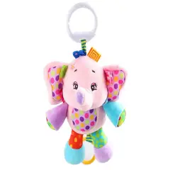 GENERICO - Peluche Estimulación Sensorial Sonajero Colgante Elef Rosado