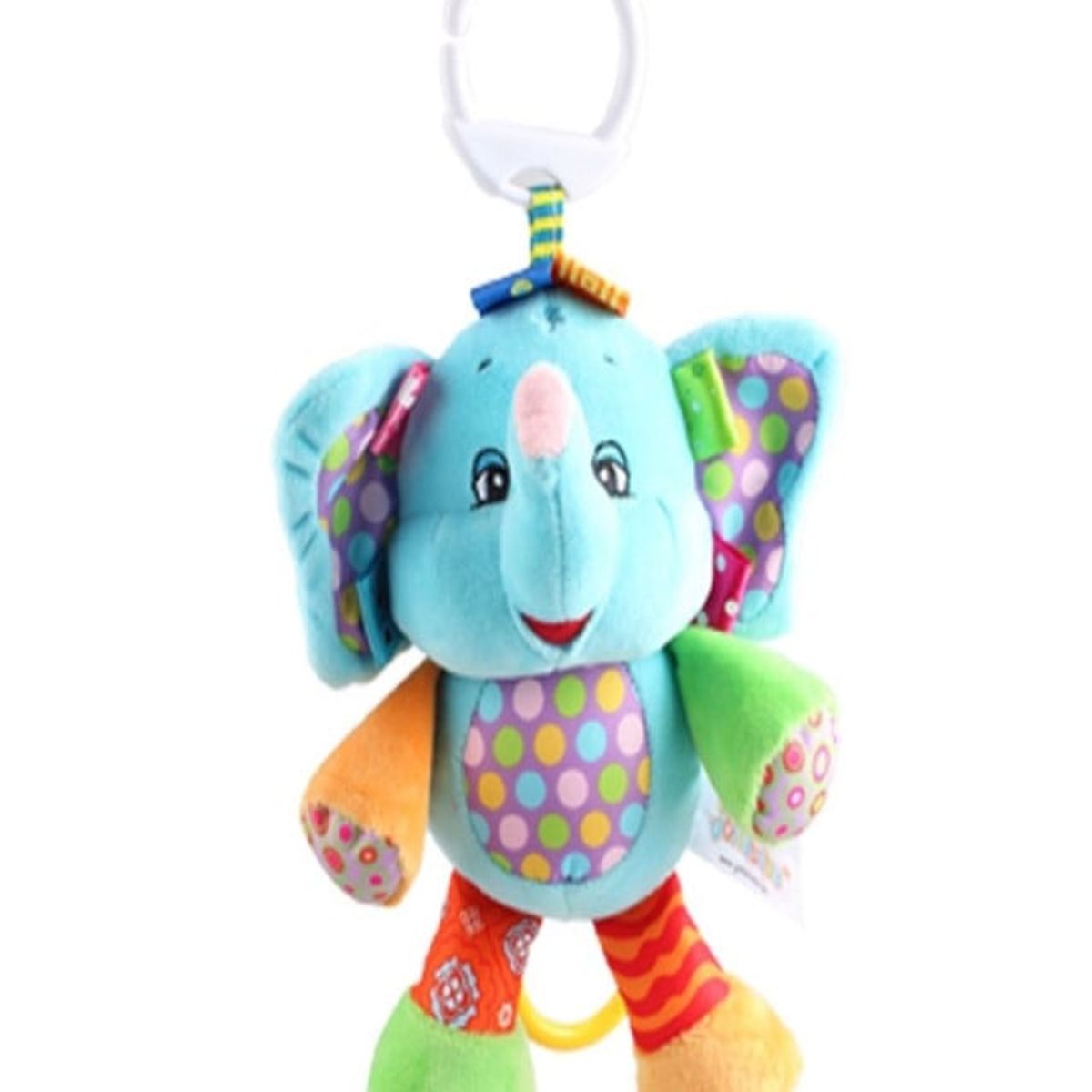 GENERICO - Peluche Estimulación Sensorial Sonajero Colgante Elef Azul