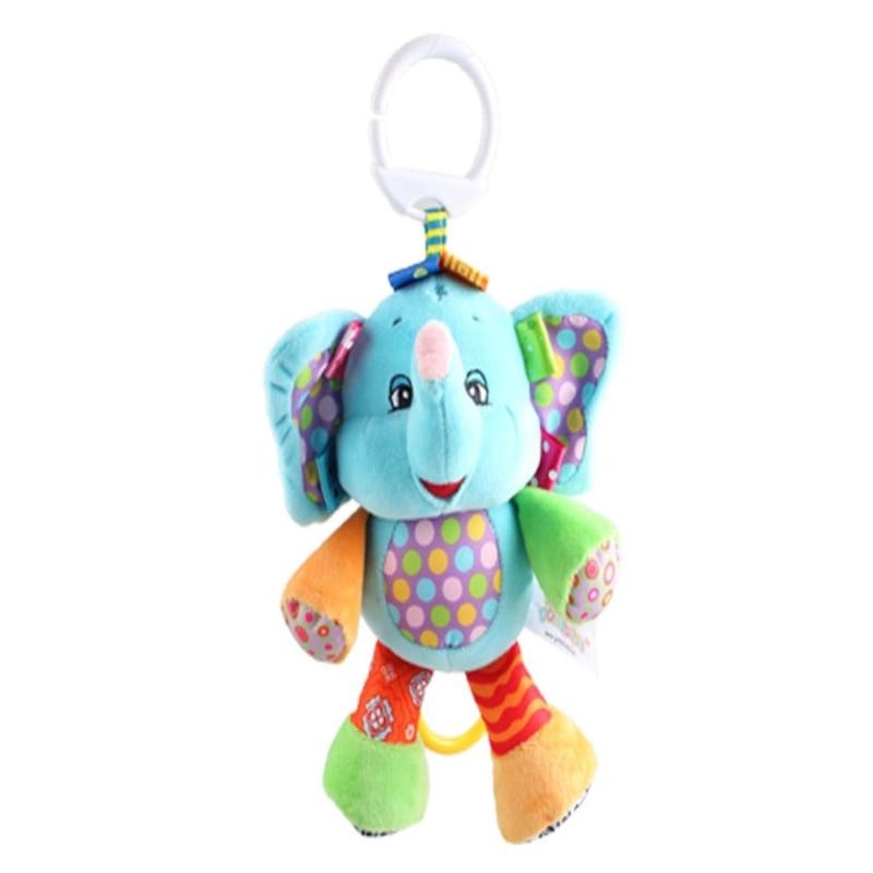GENERICO - Peluche Estimulación Sensorial Sonajero Colgante Elef Azul