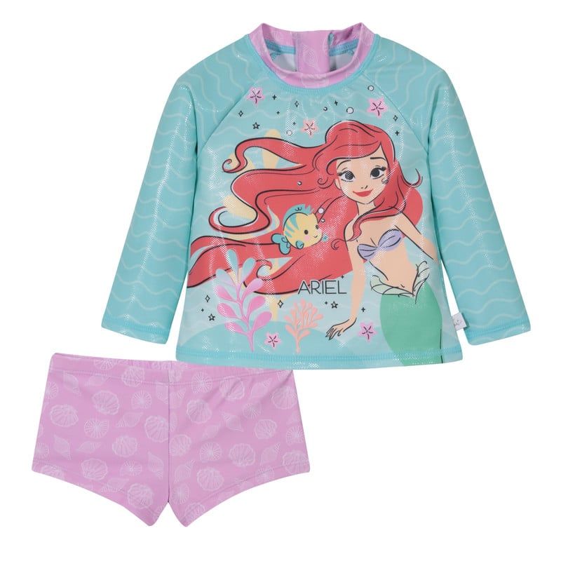 DISNEY - Traje de Baño Bebe Niña Set UV50+ Manga larga Princesas DISNEY