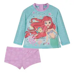 DISNEY - Traje de Baño Bebe Niña Set UV50+ Manga larga Princesas