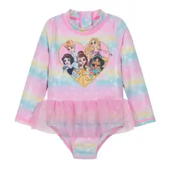 DISNEY - Traje de Baño Bebe Niña Manga Larga UV50+ Princesas
