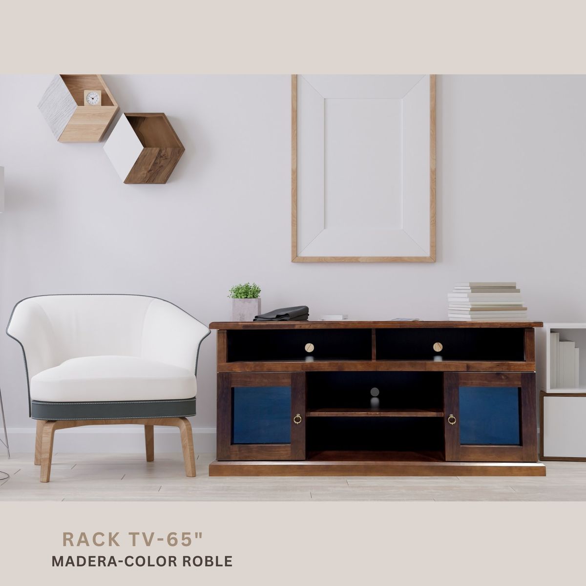 MUEBLES DURAN - RACK TV BROWN MADERA