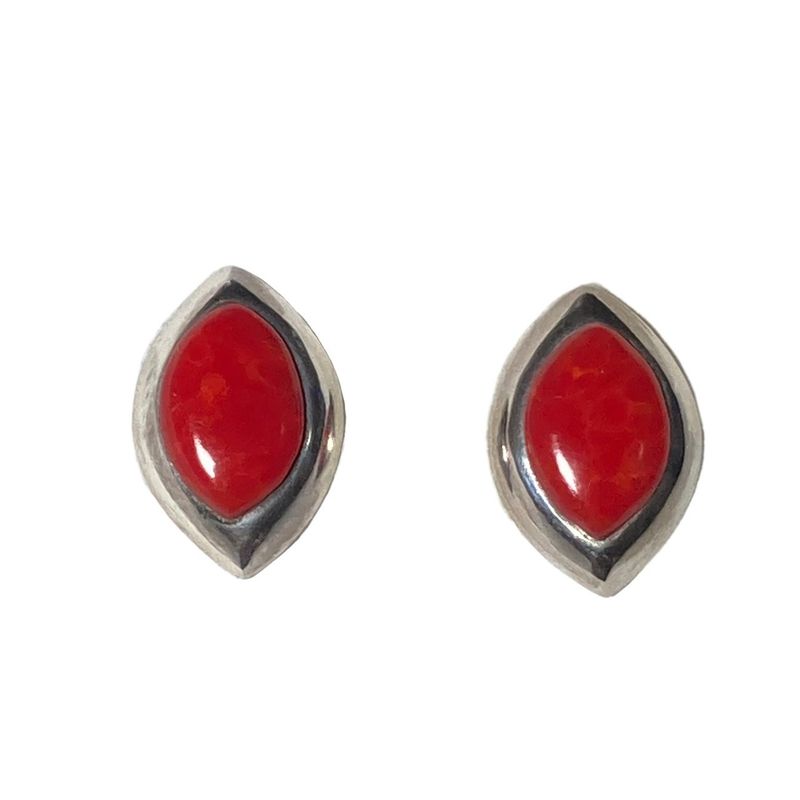 TAETHAI - AROS DE PLATA 925 AL LÓBULO CON CORAL