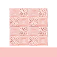 GENERICO - Pack 10 Laminas Papel Mural 3d Ladrillo Pared 77x70 Floral Rosa