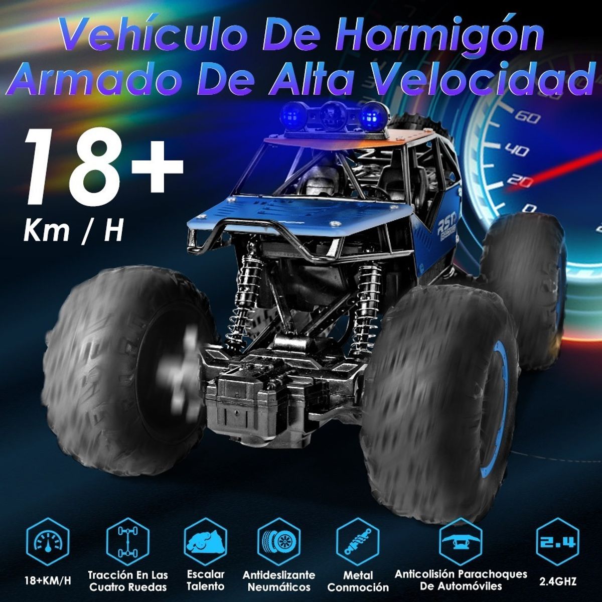 U BUY - Auto Carro A Control Remoto Recargable Con Led 18kmh