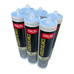 GENERICO - 6x Silicona Tubo Acrilica Blanca Italsil Pintable Mojostore