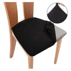 GENERICO - Pack 6 Fundas De Asientos Cuadrille NEGRO Para Sillas De Comedor