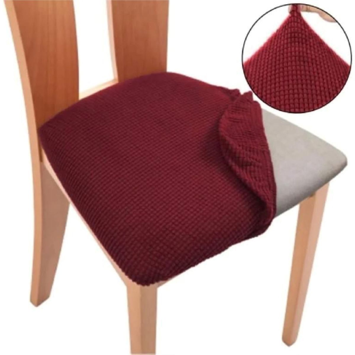 GENERICO - Pack 6 Fundas De Asientos Cuadrille BURDEO Para Sillas De Comedor