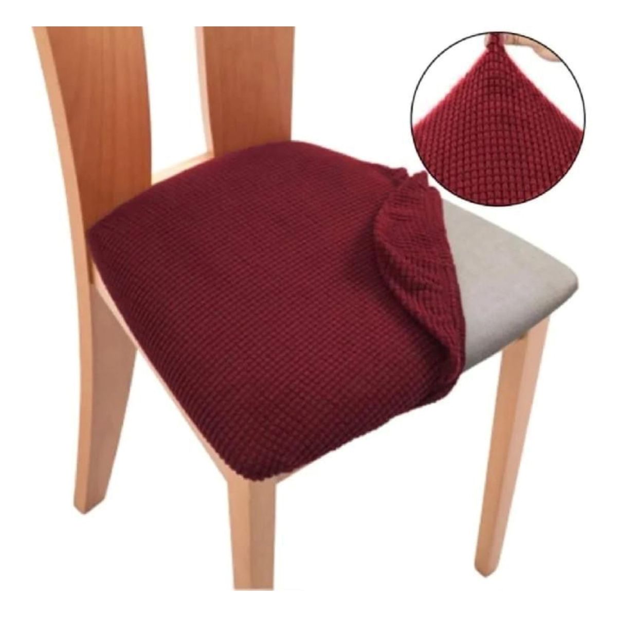 GENERICO - Pack 6 Fundas De Asientos Cuadrille BURDEO Para Sillas De Comedor