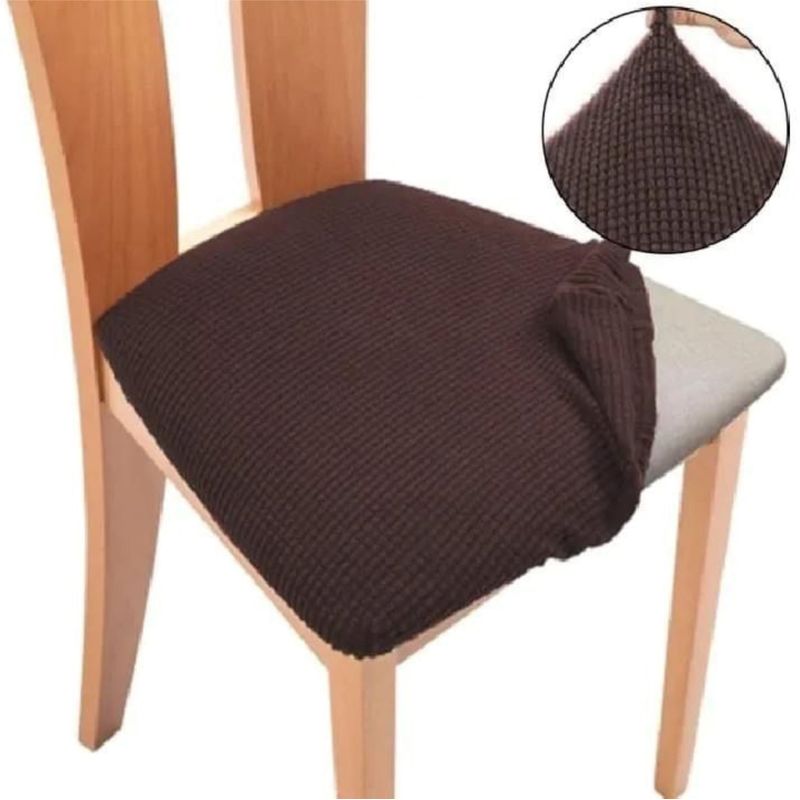GENERICO - Pack 6 Fundas De Asientos Cuadrille Cafe Para Sillas De Comedor