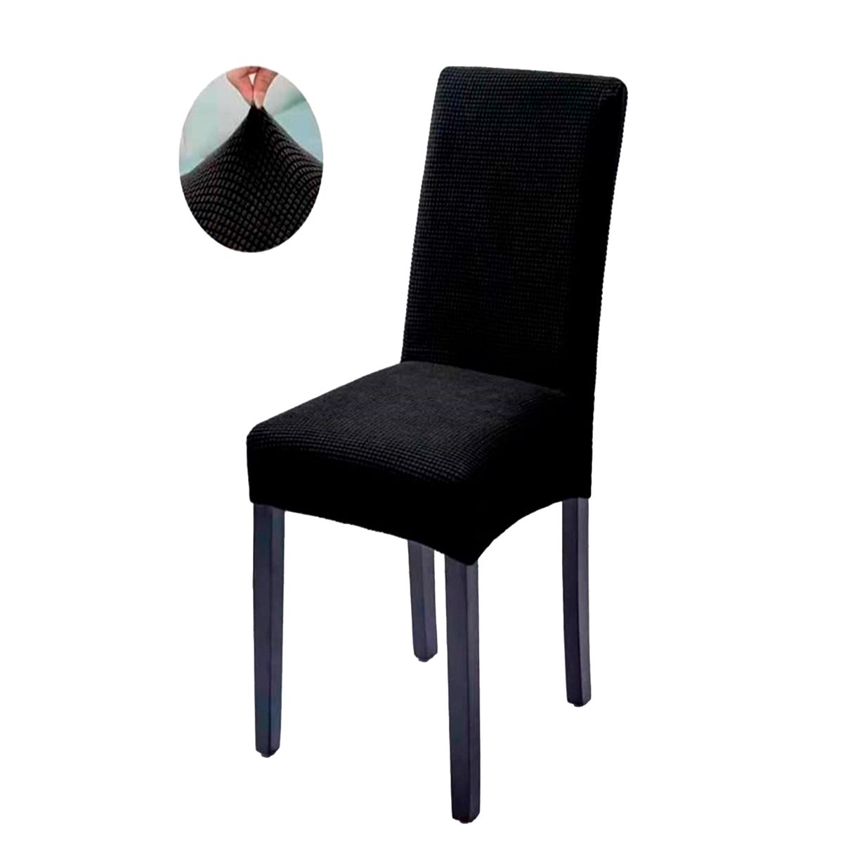 GENERICO - Pack 6 Fundas De Silla Cuadrille NEGRO Para Sillas De Comedor
