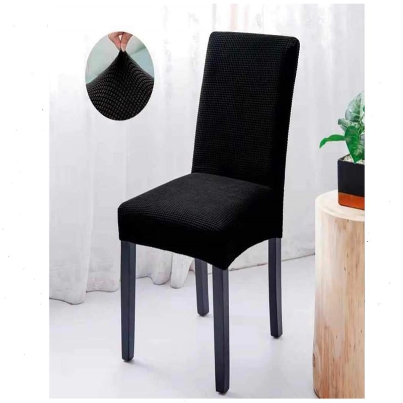 GENERICO - Pack 6 Fundas De Silla Cuadrille NEGRO Para Sillas De Comedor