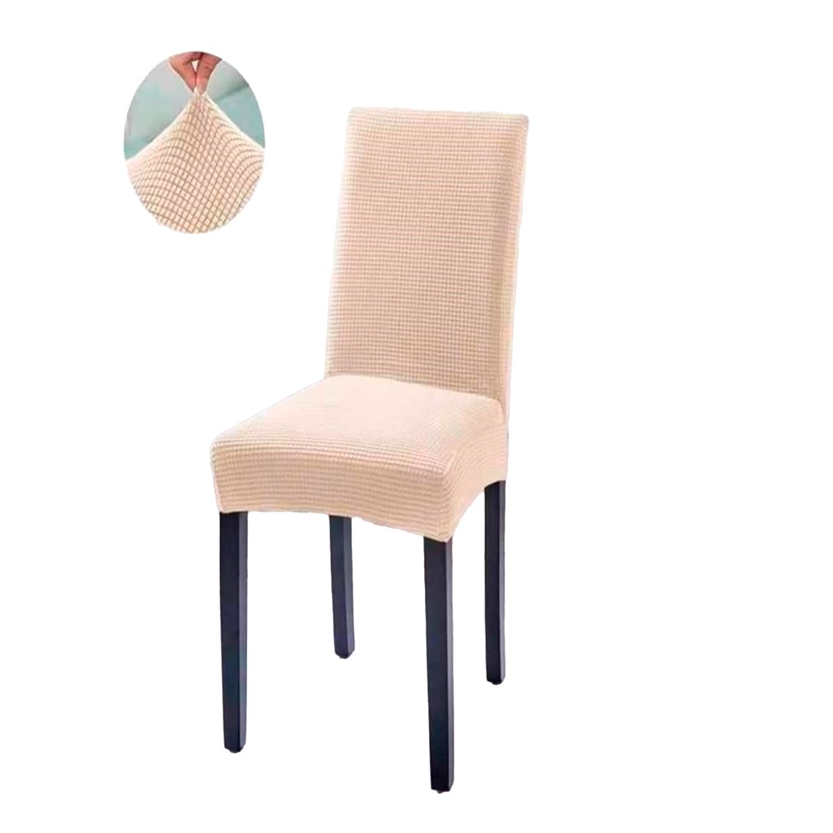 GENERICO - Pack 6 Fundas De Silla Cuadrille BEIGE Para Sillas De Comedor