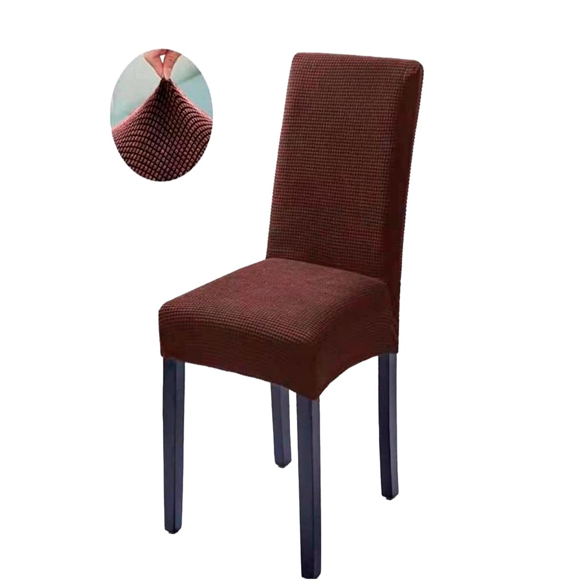 GENERICO - Pack 6 Fundas De Silla Cuadrille CAFE Para Sillas De Comedor