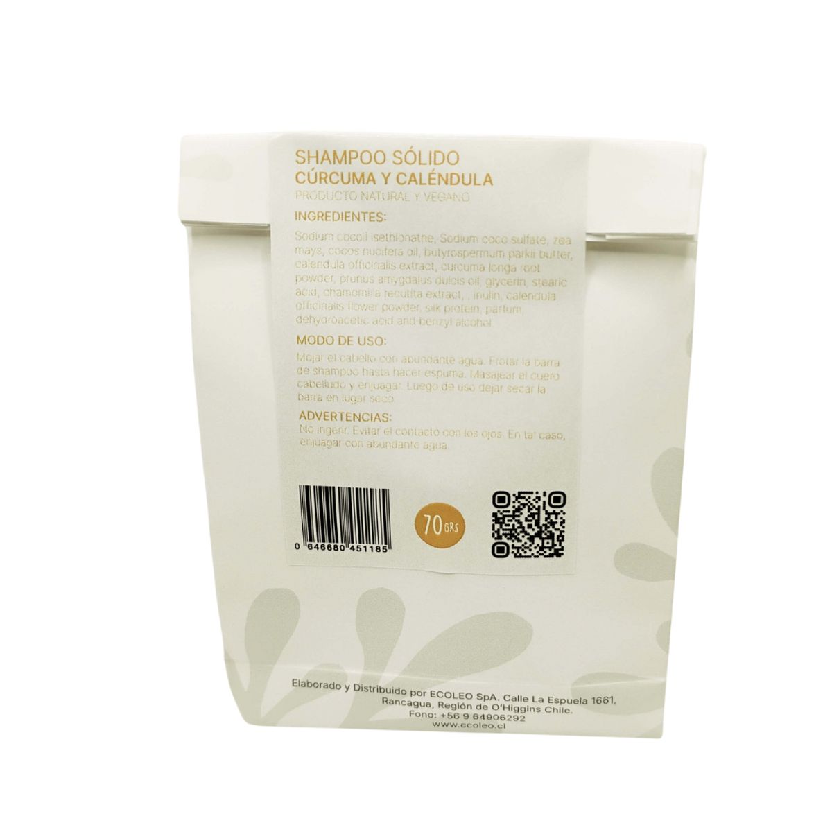 ECOLEO - Shampoo sólido de Cúrcuma y Caléndula
