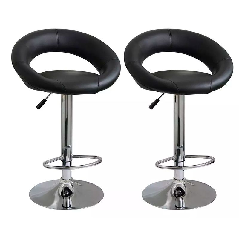 GENERICO - Pack 2 Silla Piso Bar Altura Regulable Taburete Respaldo