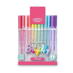 ARTEL - Bolígrafos De Tinta Gel Colores Brillantes Fluor 12unds