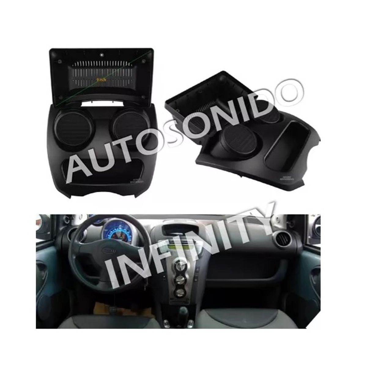 BYD - Adaptador Bisel Consola Radio Byd F0 2008 / 2012 9 Pulgadas