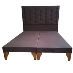 GENERICO - Base Europea Div 2 Plaza Respaldo Negro Felpa a Piso Muebles Rimar