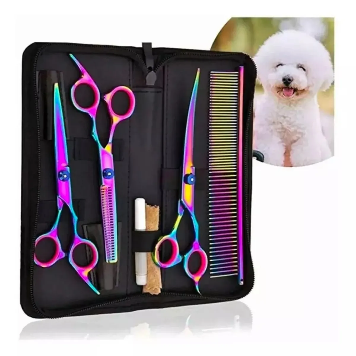 MUNDO MAGIA - Juego De Tijeras Para Aseo De Perros Mascotas Profesional