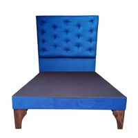 Base Europea 1.5P Respaldo Azul Rey Felpa a Piso Botone