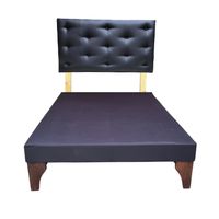 Base Europea 1.5P Respaldo Negro Eco Cuero Muebles Rimar