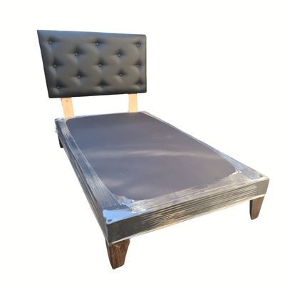 Imagen 2 del producto Base Europea 1.5P Respaldo Negro Eco Cuero Muebles Rimar