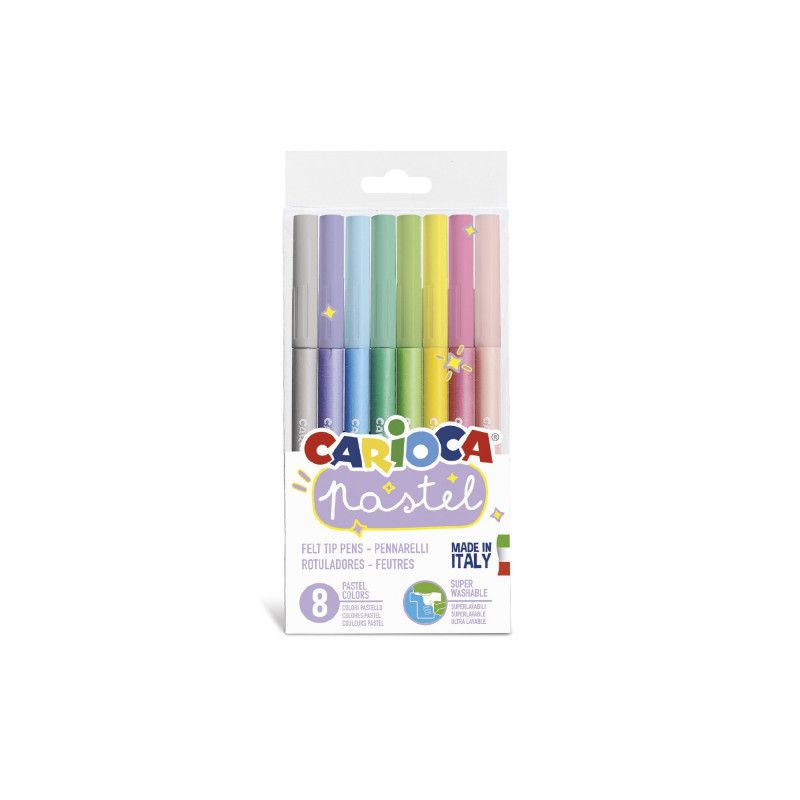 CARIOCA - CARIOCA PLUMONES ROTULADORES PASTEL - 8 UDS