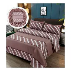GENERICO - Sabanas Premium 100% Algodón - Cafe - 1,5 plazas