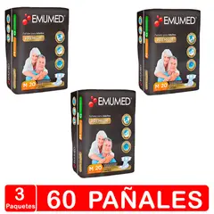 EMUMED - Pañal Adulto - Premium - Talla M (mediano) 60 Uds.