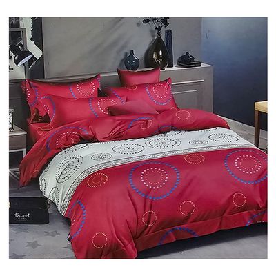 Imagen 2 del producto Sabana 800 Hilos 2.0 Plazas Estilo Americano Rojo Circulo