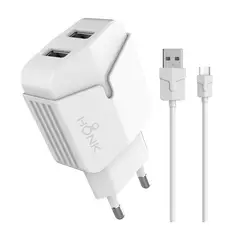 HONK - Cargador Pared Doble y Cable Tipo C 24A