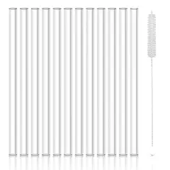 GENERICO - Pack De 12 Bombillas De Vidrio De 200mm X 8mm + Cepillo