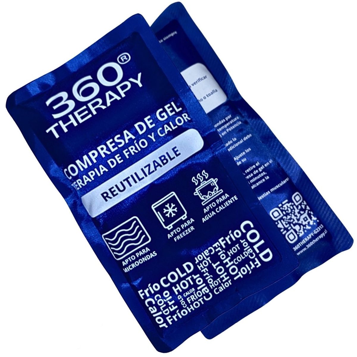 360 THERAPY - Gel Pack Frío Calor Talla L 13x23cm Azul