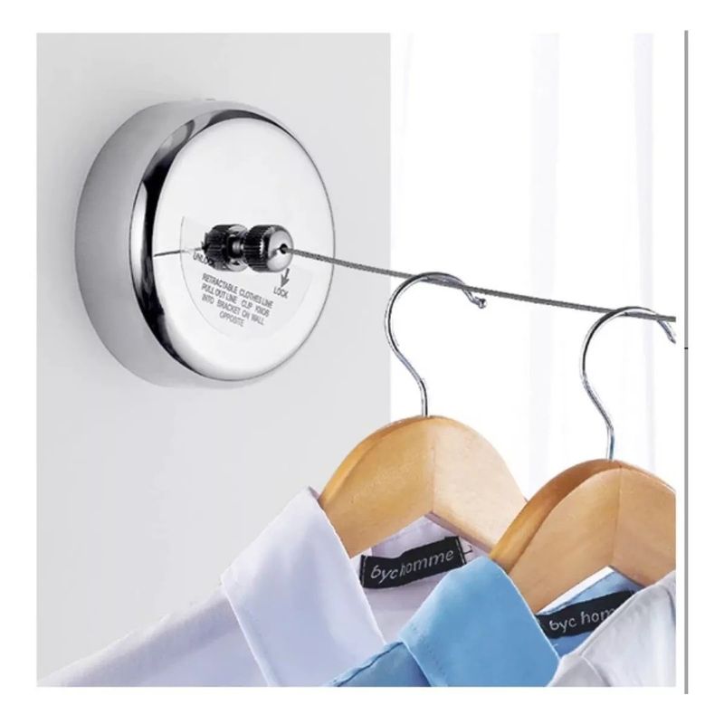 GENERICO - Tendedero Retráctil Ropa Colgador Acero Inoxidable Cuerda