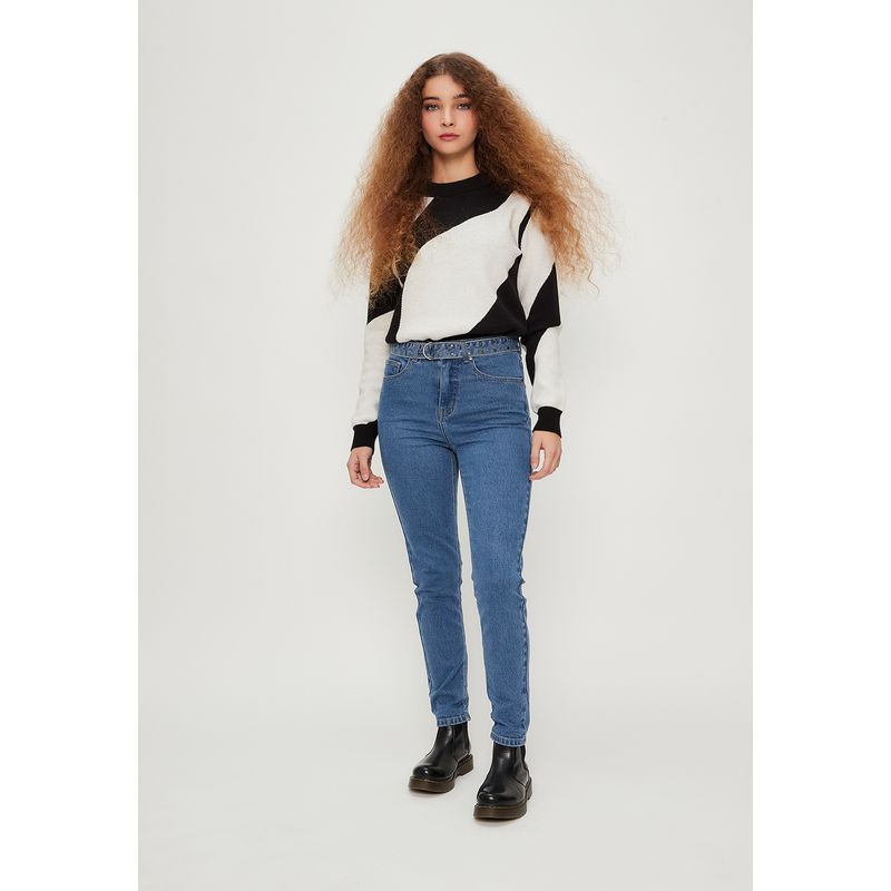 IO - Jeans Skinny Azul Marino Mujer Io