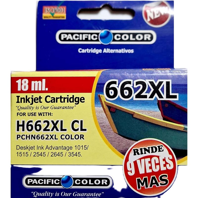 PACIFIC COLOR - Tinta Alternativa para HP 662 XL Color