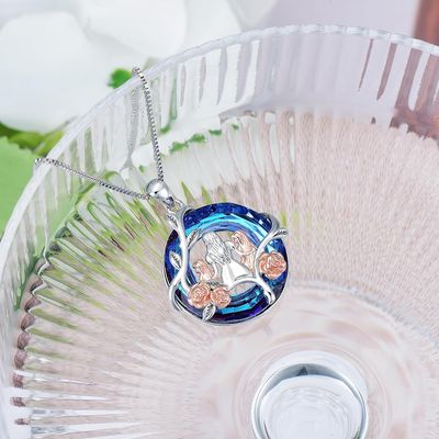 Imagen 2 del producto Collar mamá dos hijas cristal plata 925