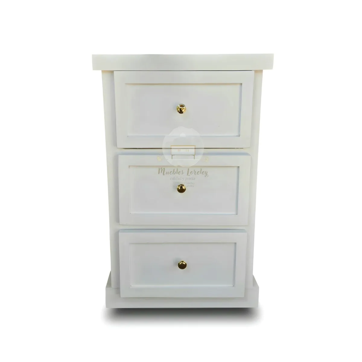 RUSTIC LINE - VELADOR 3 CAJONES DE MADERA