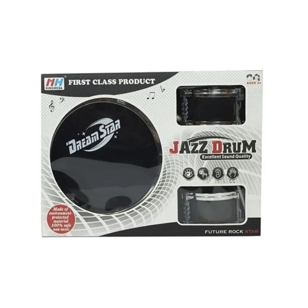 GENERICO - Batería Musical De 3 Tambores  Para Niños Jazz Drum