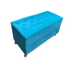 MUEBLES HVM - Banqueta Baul Zapatero Calipso Felpa Pmetal