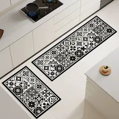 MANDIRHOME - Set 2 Alfombras de Cocina Baldosas 03 Antideslizante y Absorbente