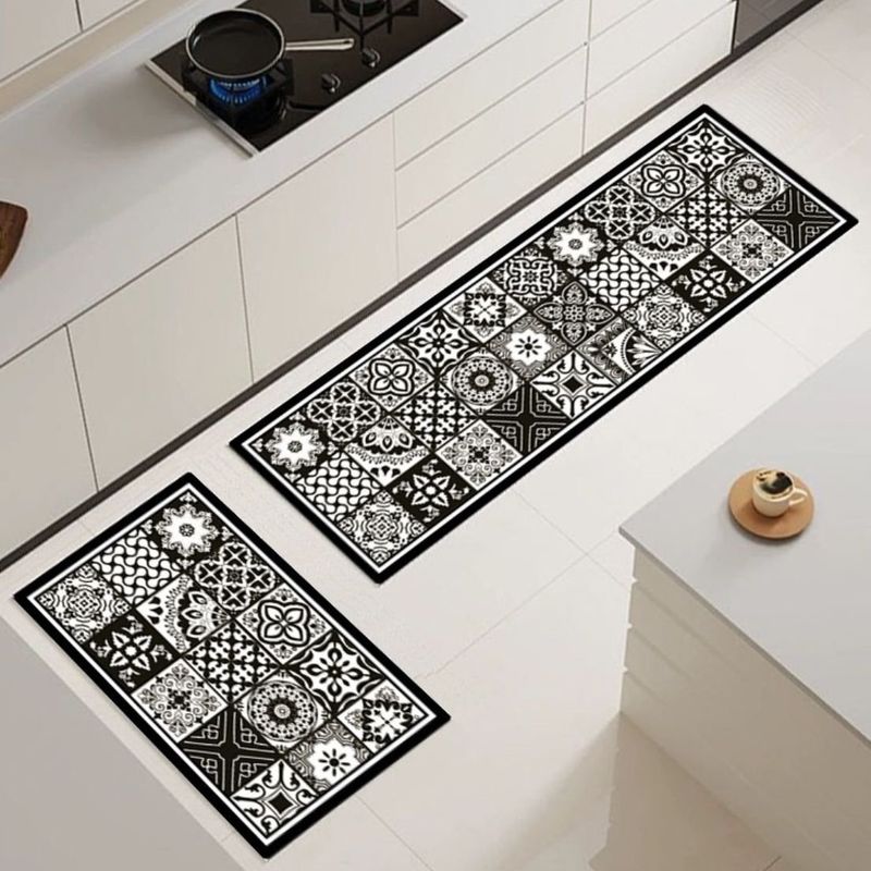 MANDIRHOME - Set 2 Alfombras de Cocina Baldosas 04 Antideslizante y Absorbente
