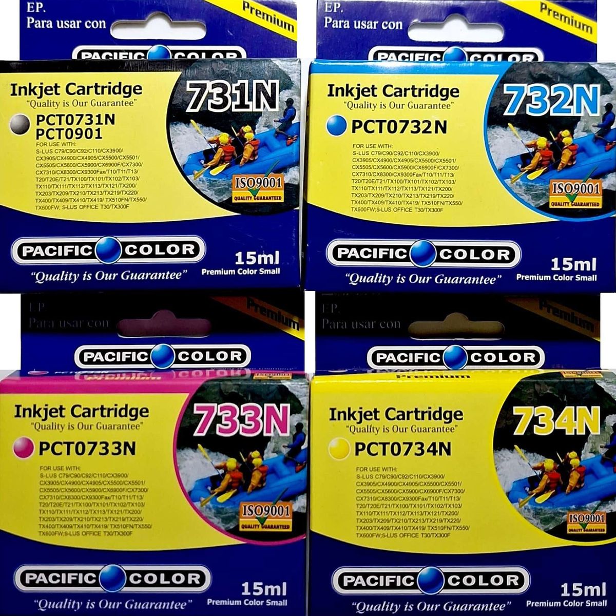 PACIFIC COLOR - Pack de Tinta Alternativa para Epson  73