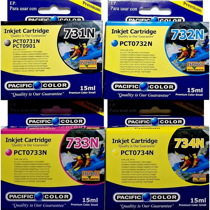 PACIFIC COLOR - Pack de Tinta Alternativa para Epson  73