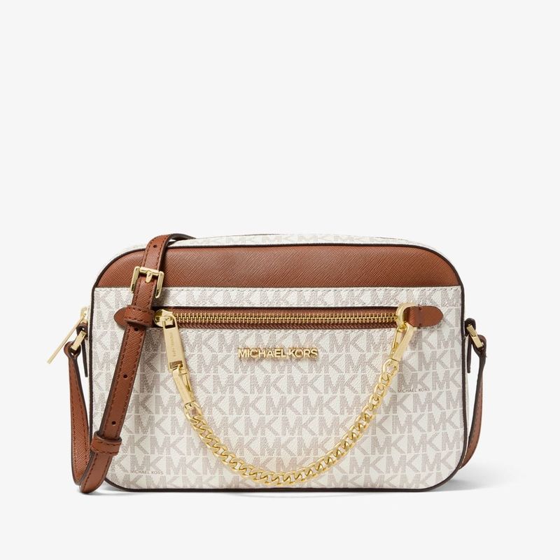 MICHAEL KORS - Michael Kors Crossbody Jet Set Item LG Ew Zip Chain  Vainilla