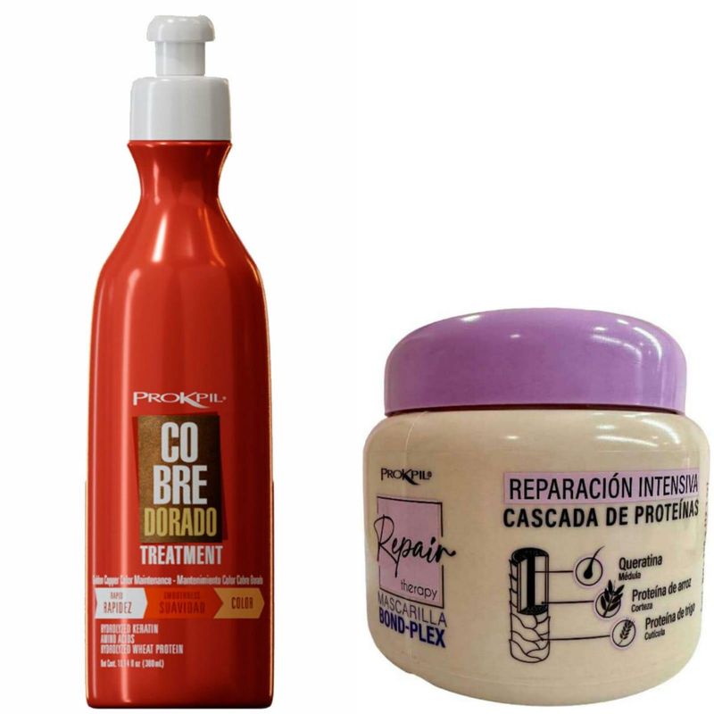 PROKPIL - Matizador Cobre Dorado Prokpil 300ml  Mascarilla Nutritiva 350ml