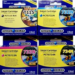 PACIFIC COLOR - Pack de Tinta Alternativa para Epson 73 y 115