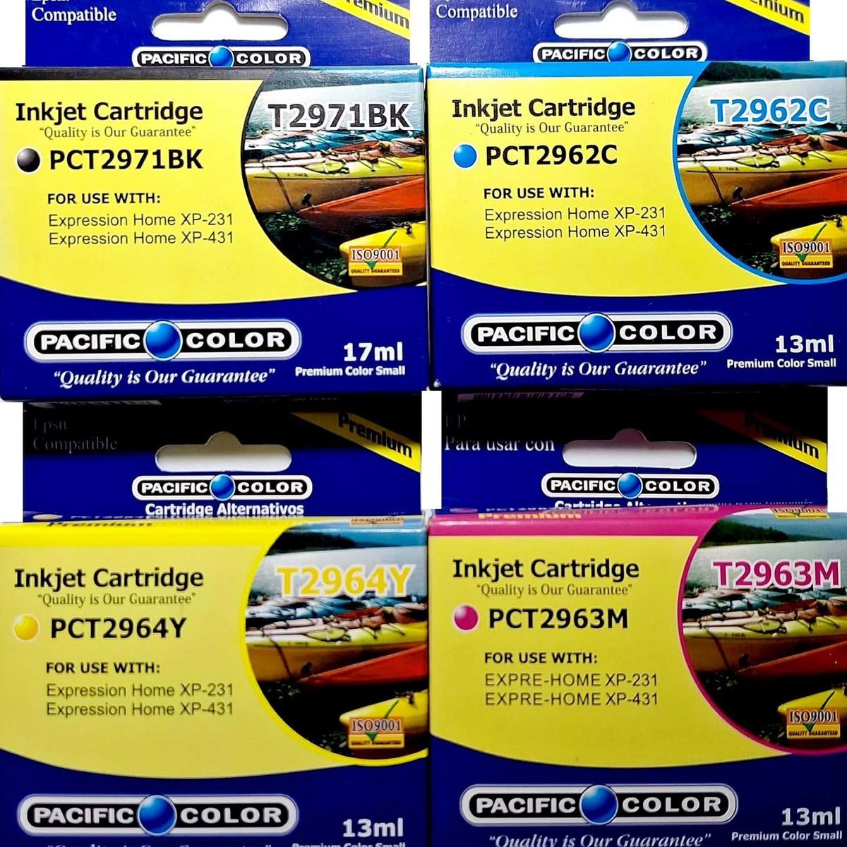 PACIFIC COLOR - Pack de Tinta Alternativa para Epson  297